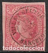 Sellos: 1864 Isabel II, EDIFIL n&ordm; 64 (o) matasello VILANOVA Y LA GELTR&Uacute;, Barcelona
