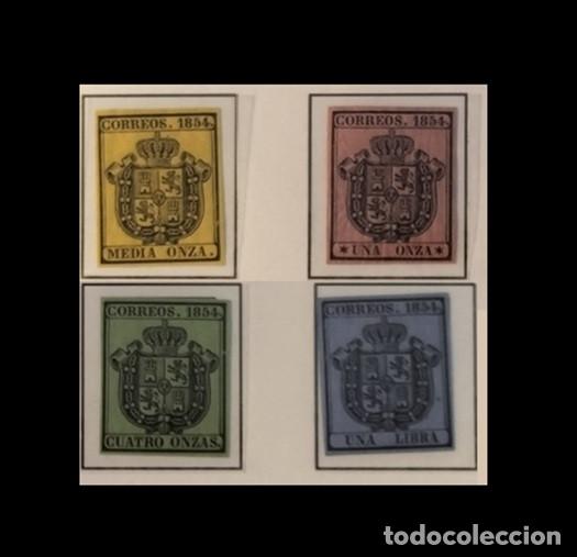 Sellos: Edifil 35/38 Escudo de Espa&ntilde;a serie completa AUTENTICOS nuevo MH sellos Espa&ntilde;a a&ntilde;o 1855 (RefQK)