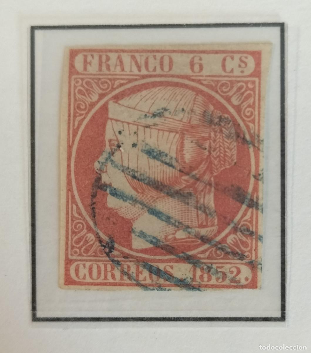 Sellos: Edifil 12 Isabel II sello usado AUTENTICO Espa&ntilde;a a&ntilde;o 1851 (RefQK)