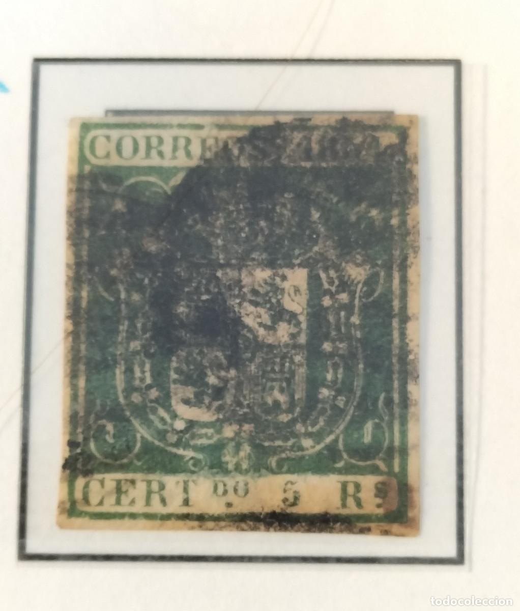 Sellos: Edifil 26 sello AUTENTICO usado Escudo de Espa&ntilde;a a&ntilde;o 1854 (RefQK)