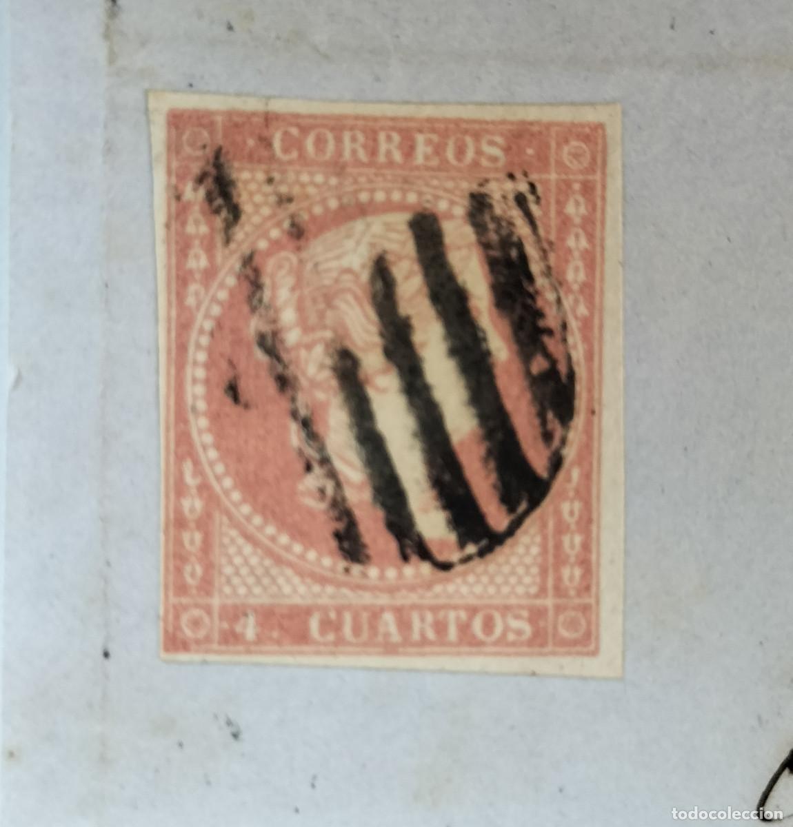 Sellos: Edifil 48 tipo I sello AUTENTICO usado Isabel II a&ntilde;o 1856 (RefQK)