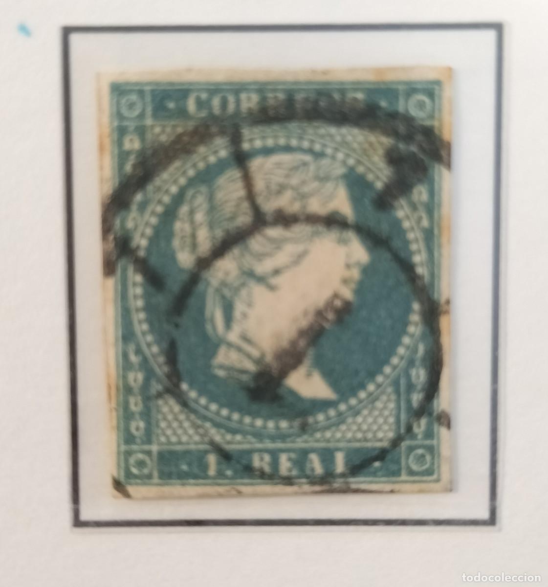 Sellos: Edifil 49 sello AUTENTICO usado Isabel II a&ntilde;o 1856 (RefQK)