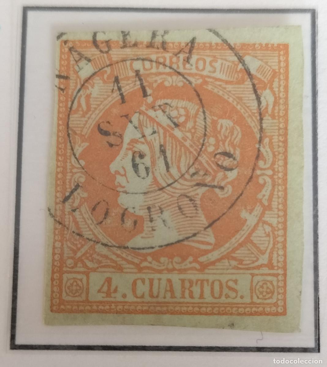Sellos: Edifil 52 sello AUTENTICO usado Isabel II a&ntilde;o 1860-1861 (RefQK)
