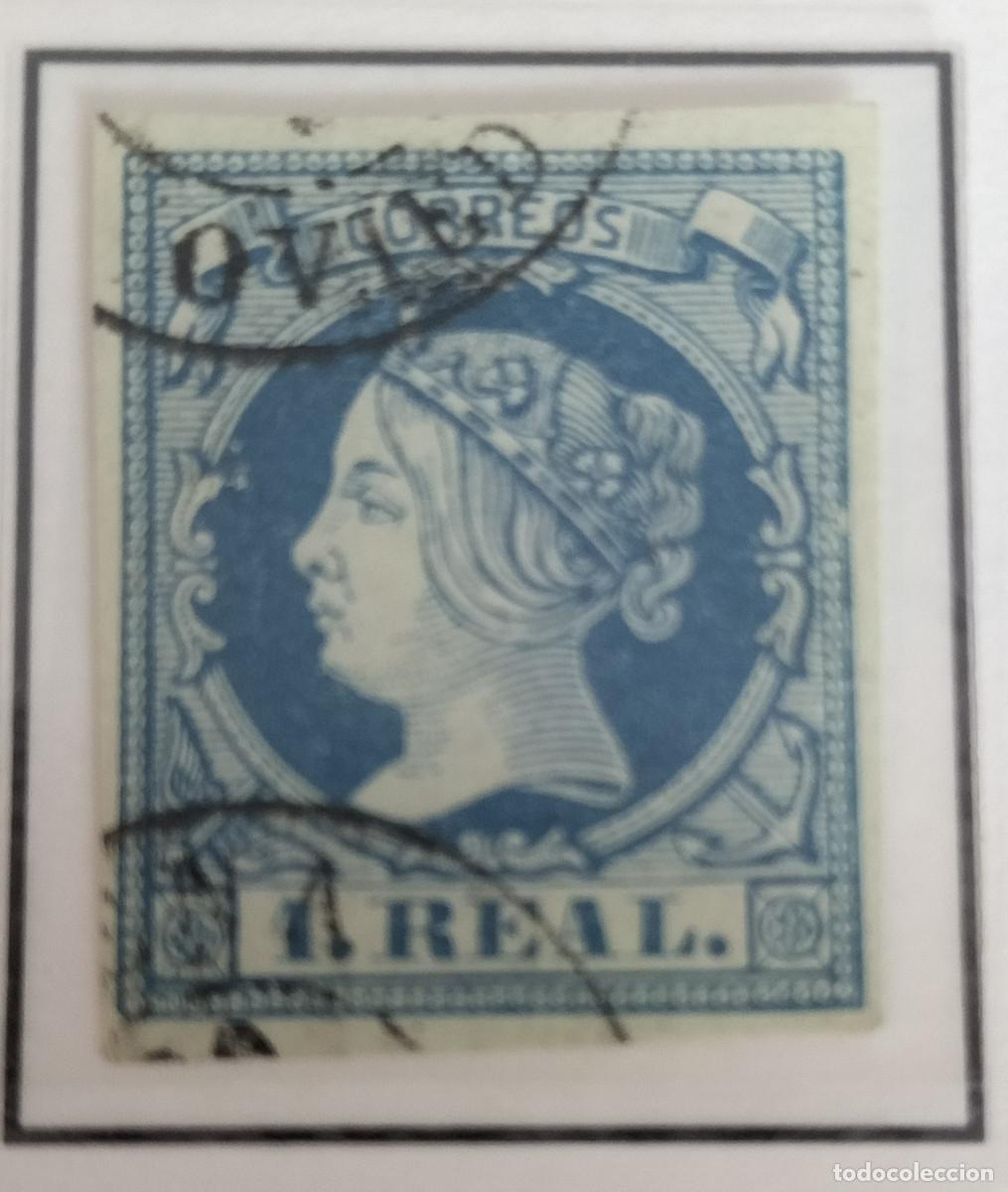 Sellos: Edifil 55 sello AUTENTICO usado Isabel II a&ntilde;o 1860-1861 (RefQK)