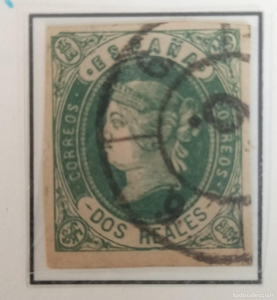 Sellos: Edifil 62 sello AUTENTICO usado Isabel II a&ntilde;o 1862 (RefQK)