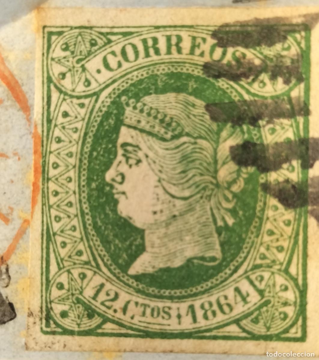 Sellos: Edifil 65 sello AUTENTICO usado Isabel II a&ntilde;o 1864 (RefQK)