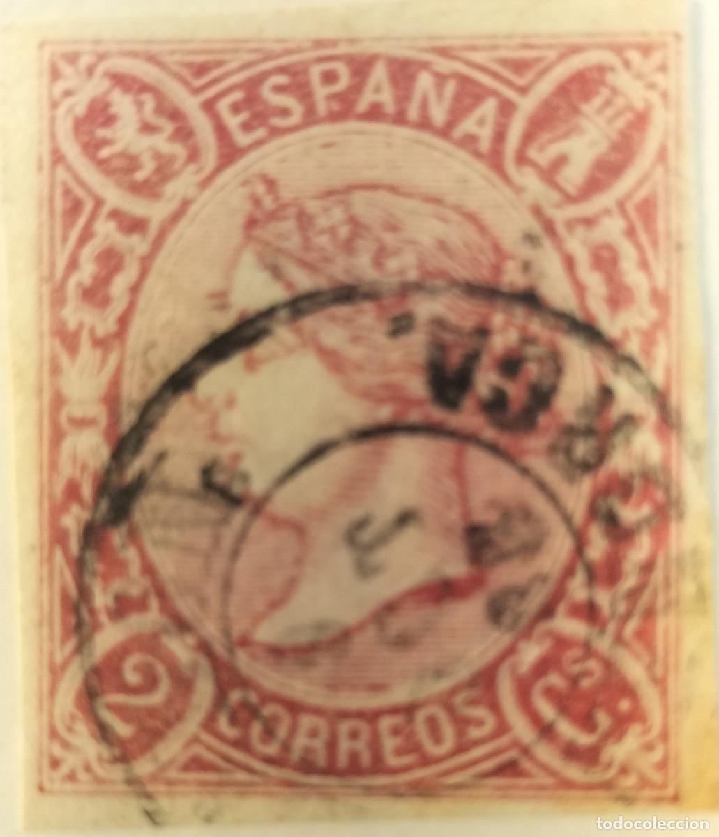 Sellos: Edifil 69 sello AUTENTICO usado Isabel II a&ntilde;o 1865 (RefQK)