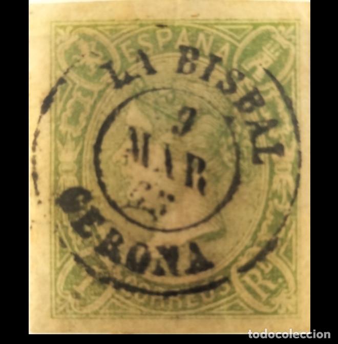 Sellos: Edifil 78 sello AUTENTICO usado Isabel II a&ntilde;o 1865 (RefQK)