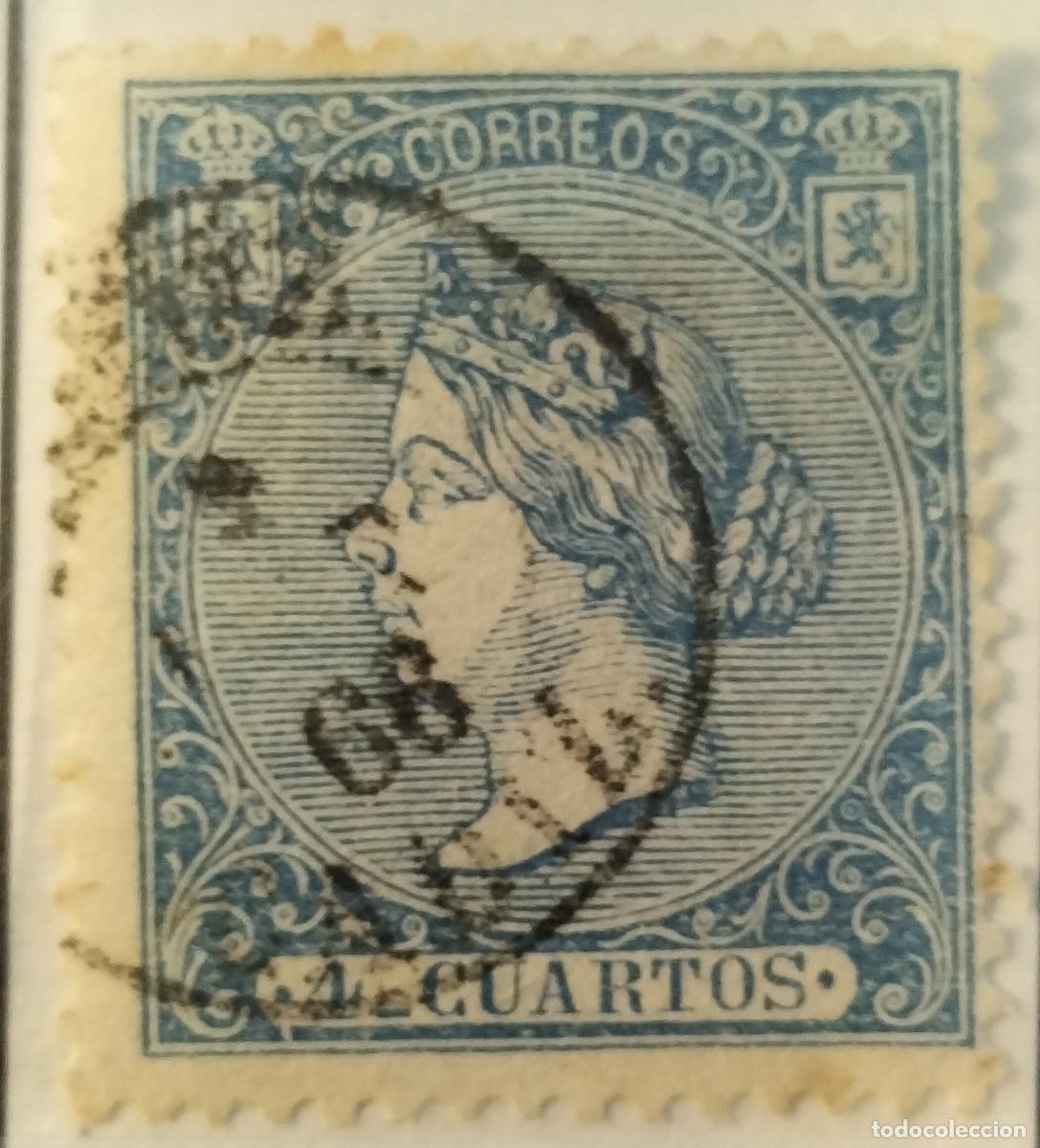 Sellos: Edifil 81 sello AUTENTICO usado Isabel II a&ntilde;o 1866 (RefQK)