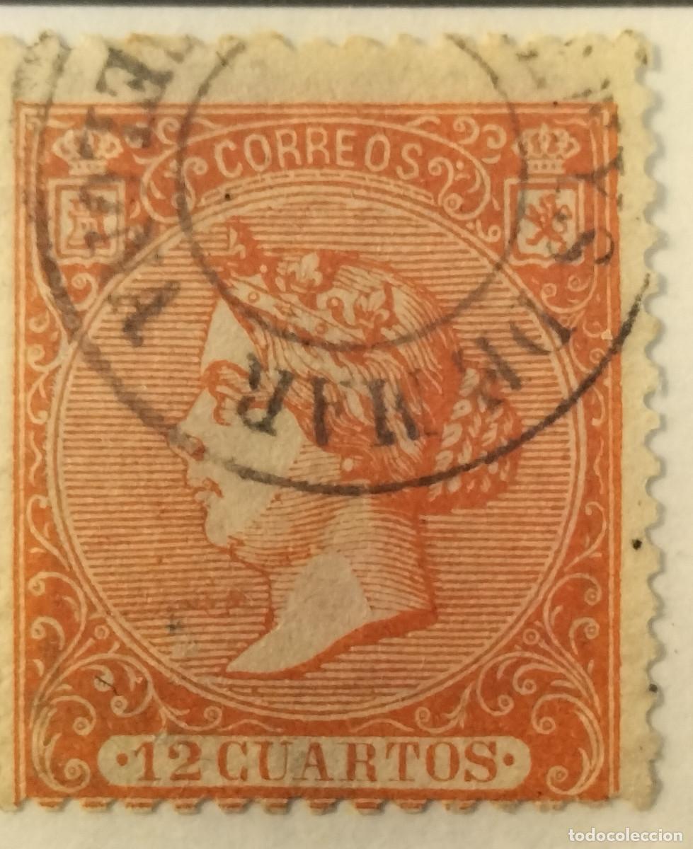 Sellos: Edifil 82 sello AUTENTICO usado Isabel II a&ntilde;o 1866 (RefQK)