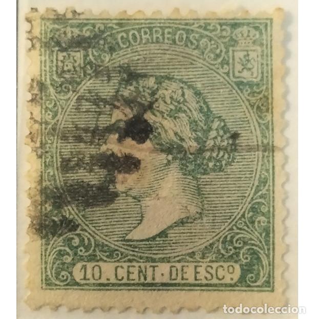 Sellos: Edifil 84 sello AUTENTICO usado Isabel II a&ntilde;o 1866 (RefQK)
