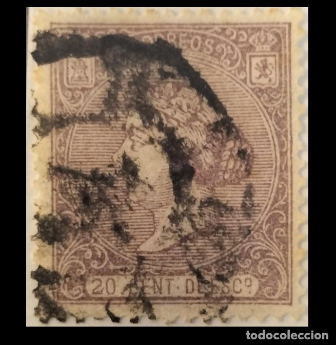 Sellos: Edifil 85 sello AUTENTICO usado Isabel II a&ntilde;o 1866 (RefQK)