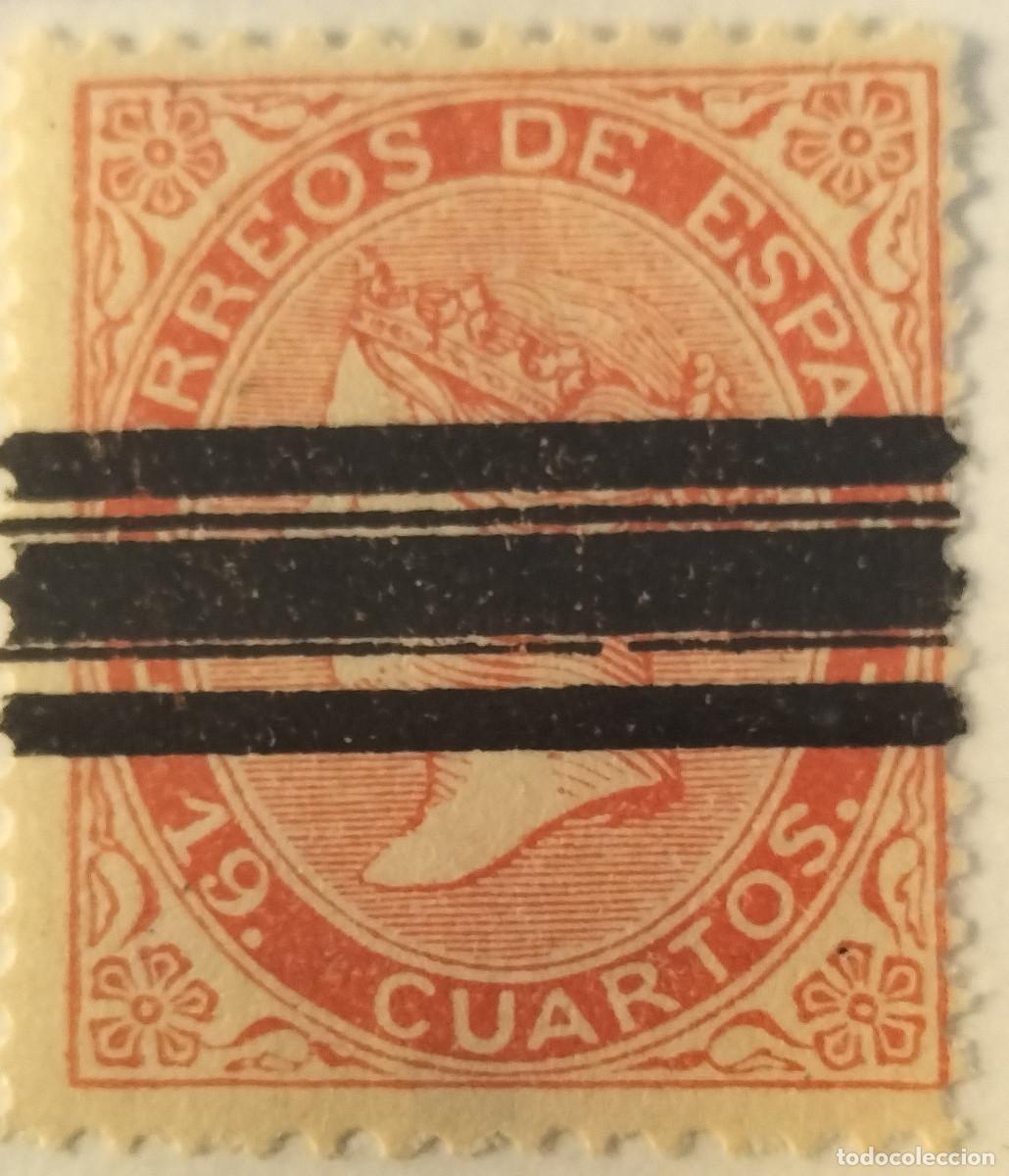 Sellos: Edifil 90 sello AUTENTICO usado Isabel II a&ntilde;o 1867 (RefQK)