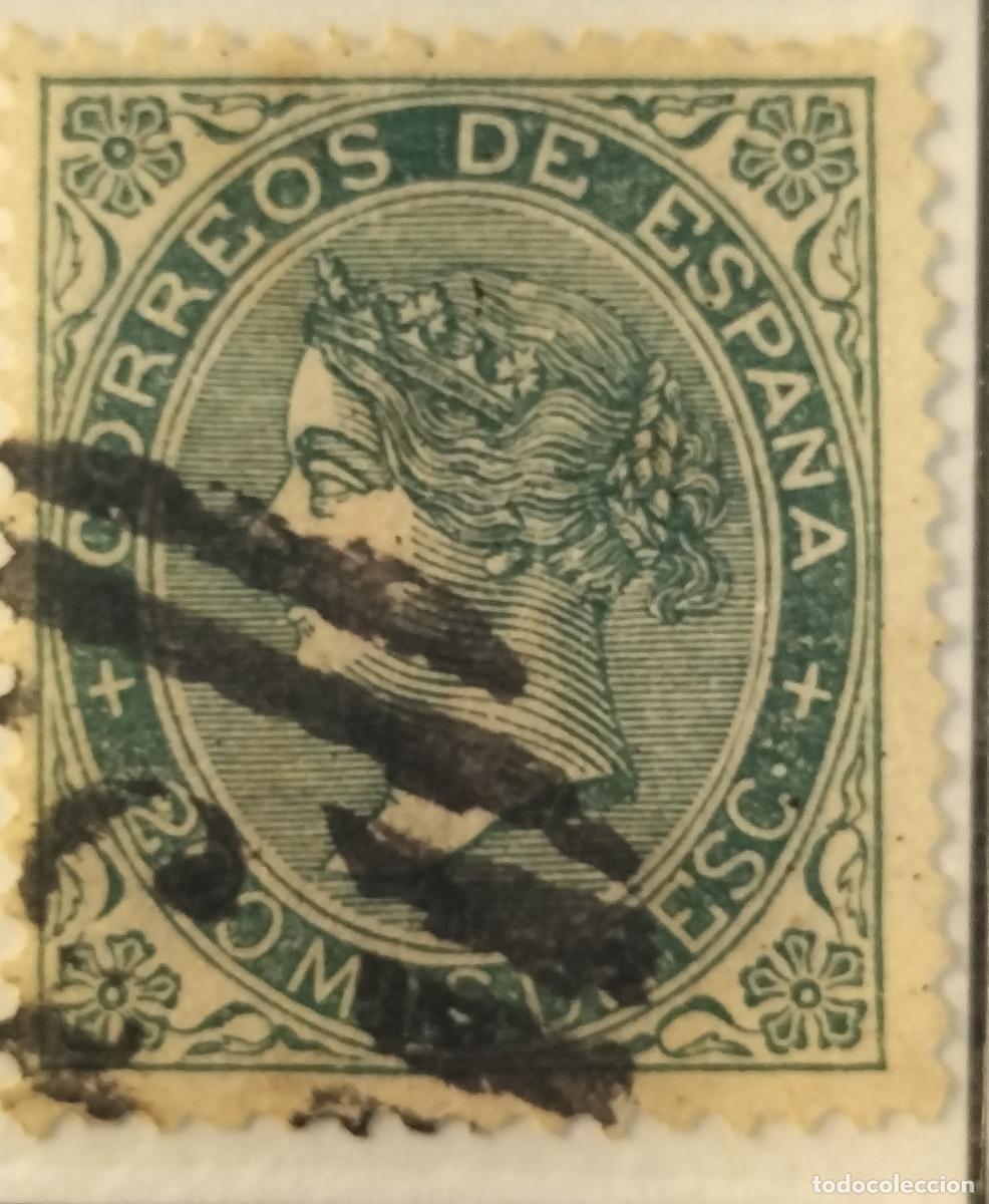 Sellos: Edifil 100 sello AUTENTICO usado Isabel II a&ntilde;o 1868 (RefQK)