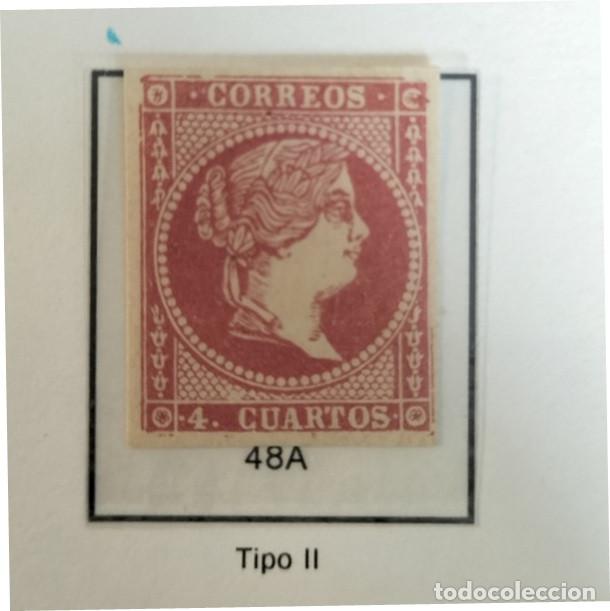 Sellos: Edifil 48 Tipo II sello AUTENTICO nuevo Isabel II a&ntilde;o 1856 (RefQK)