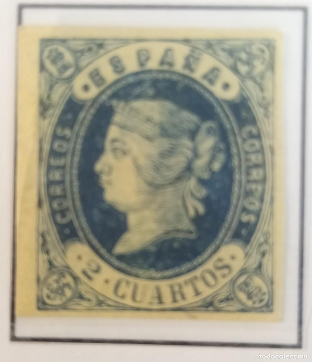 Sellos: Edifil 57 sello AUTENTICO nuevo Isabel II a&ntilde;o 1862 (RefQK)