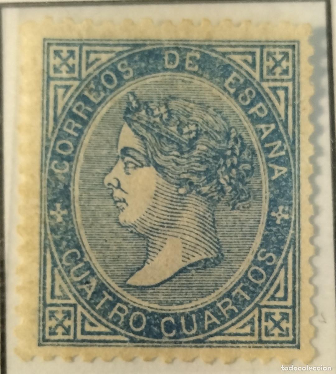 Sellos: Edifil 88 sello AUTENTICO nuevo Isabel II a&ntilde;o 1867 (RefQK)