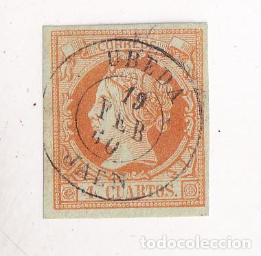 Sellos: SELLO 4 CUARTOS. &Uacute;BEDA. JA&Eacute;N. 1860. MUY BONITO FECHADOR