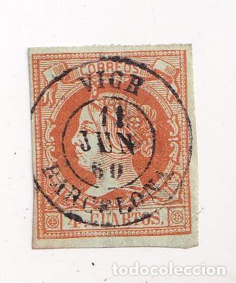 Sellos: SELLO 4 CUARTOS. VIC. VICH. BARCELONA. 1860. MUY BONITO FECHADOR