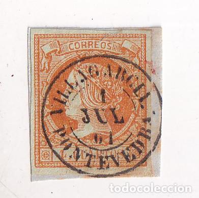 Sellos: FRAGMENTO. 4 CUARTOS. VILLAGARC&Iacute;A. VILAGARC&Iacute;A. PONTEVEDRA. 1861. GALICIA. FECHADOR LUJO