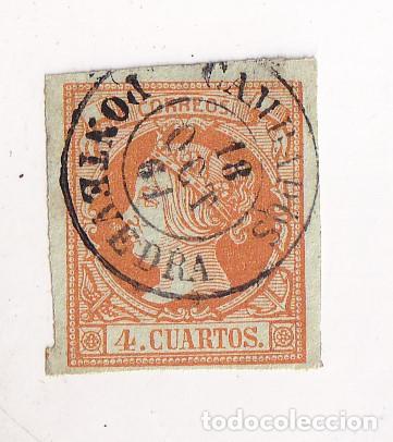Sellos: SELLO 4 CUARTOS. CAMBADOS. PONTEVEDRA. GALICIA. 1861. FECHADOR LUJO
