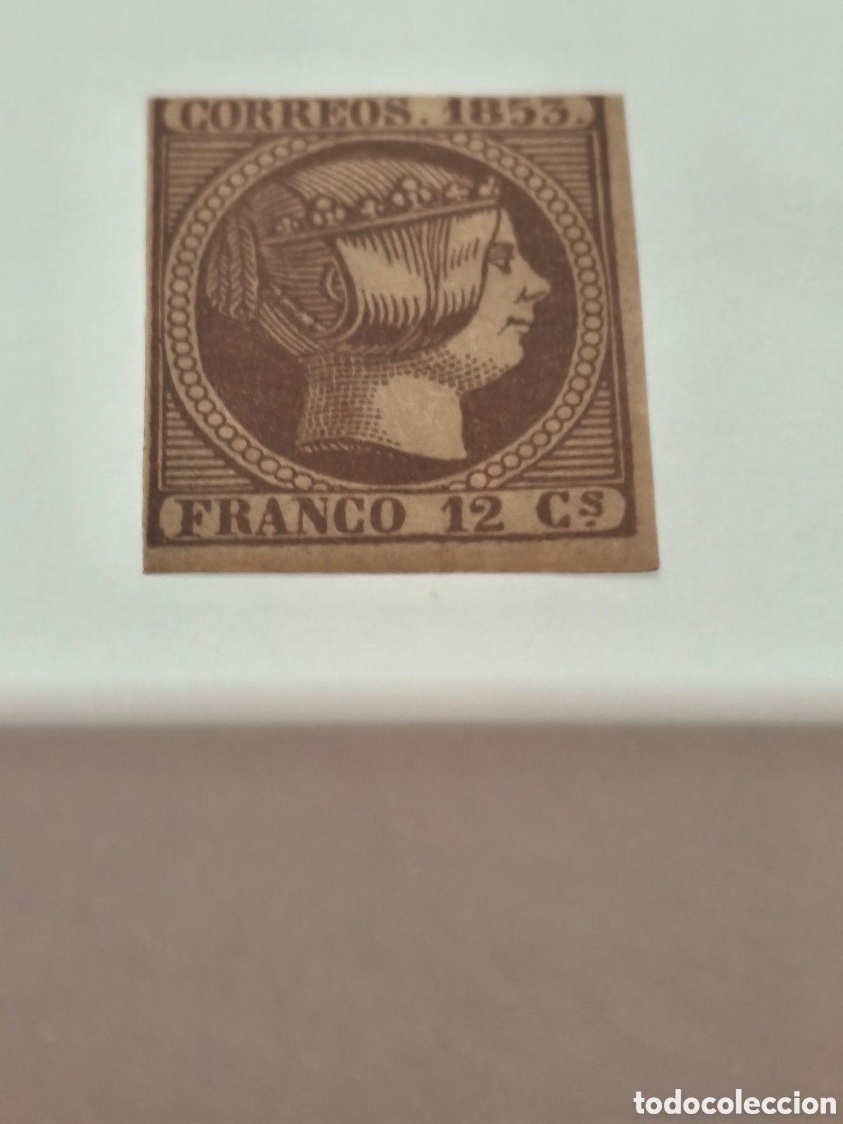 Briefmarken: Sello cl&aacute;sico de Espa&ntilde;a n 18 nuevo con su goma** 12 cuartos violeta escaso ver imagenes