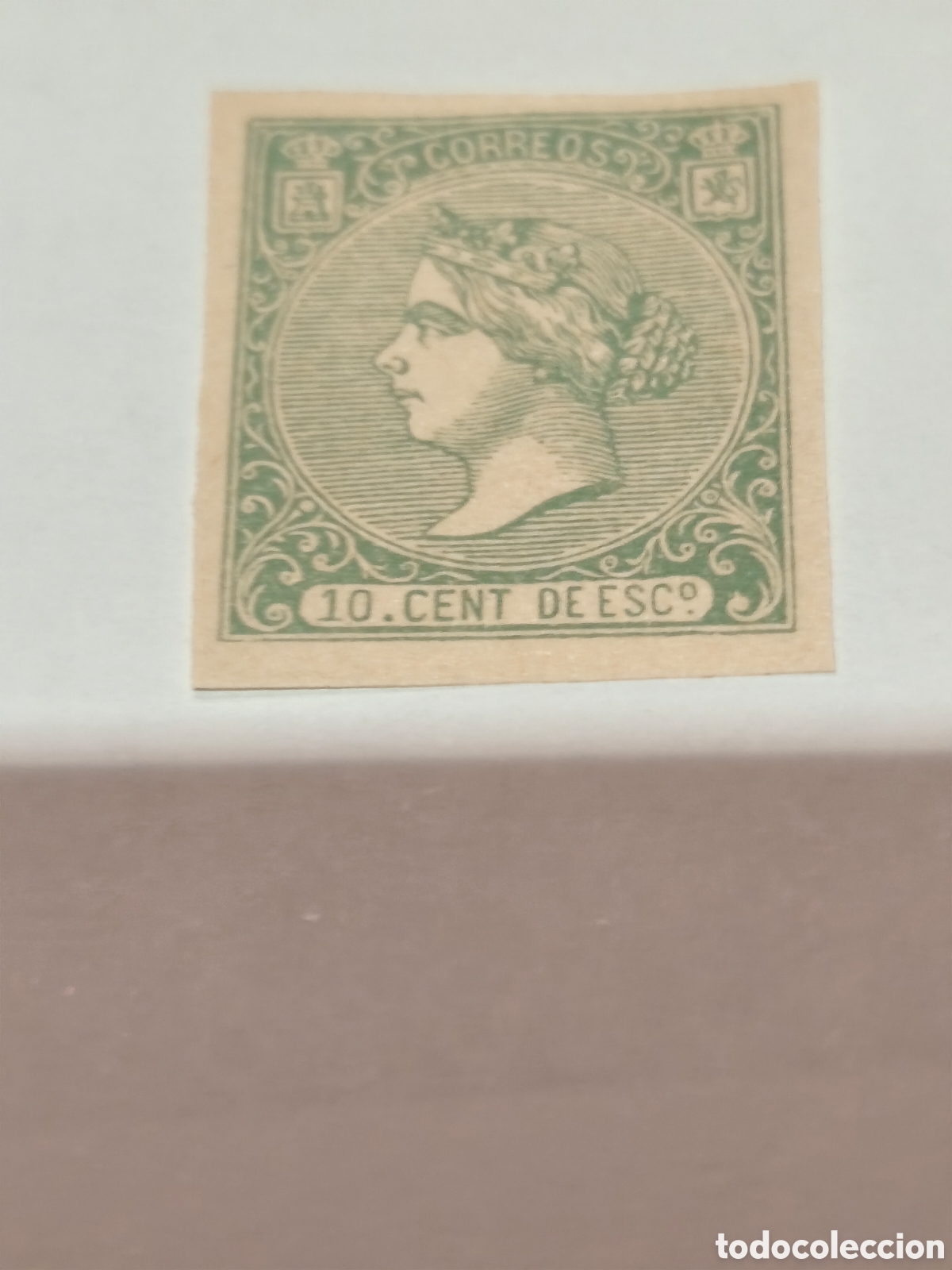 Briefmarken: Sello cl&aacute;sico de Espa&ntilde;a n 72 nuevo con goma,** impecable 1 real verde clarito ver imagenes