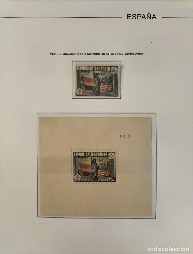 Briefmarken: Hojas Edifil Espa&ntilde;a 1931 hasta 1949 II Republica montadas en transparente sin sellos Leer