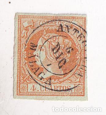 Sellos: SELLO 4 CUARTOS. BONITO FECHADOR ANTEQUERA. M&Aacute;LAGA