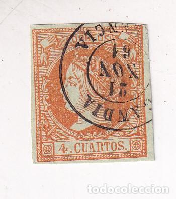 Sellos: SELLO 4 CUARTOS. BONITO FECHADOR GAND&Iacute;A. VALENCIA. 1861
