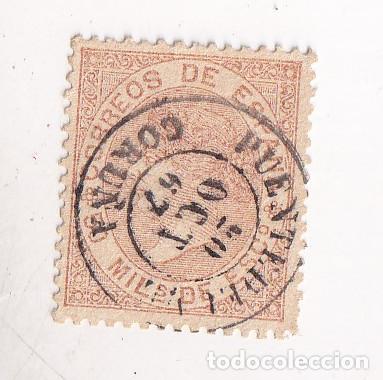 Sellos: SELLO 50 MIL&Eacute;SIMAS. BONITO FECHOR PONTEDEUME. CORU&Ntilde;A. 1867. GALICIA