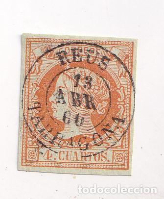 Sellos: SELLO 4 CUARTOS. BONITO FECHADOR REUS. TARRAGONA. 1860