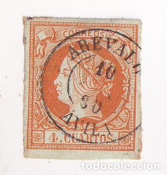 Sellos: SELLO 4 CUARTOS. BONITO FECHADOR AR&Eacute;VALO. &Aacute;VILA. 1860