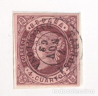 Sellos: FRAGMENTO. 4 CUARTOS. TARRASA. BARCELONA. 1862. BONITO FECHADOR