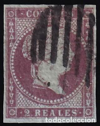 Sellos: ESPA&Ntilde;A, 1855 EDIFIL N&ordm; 42, 2 r. violeta.