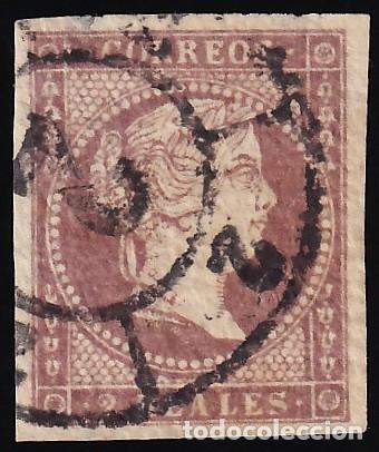 Sellos: ESPA&Ntilde;A, 1855 EDIFIL N&ordm; 46, 2 r. violeta, [Mat. Rueda de Carreta.]