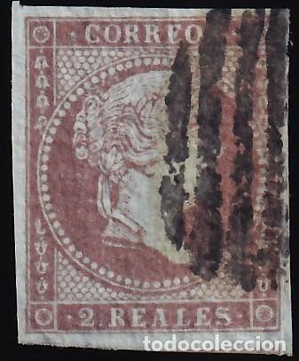 Sellos: ESPA&Ntilde;A, 1855 EDIFIL N&ordm; 42, 2 r. violeta.