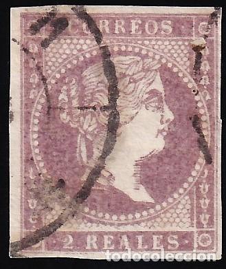Sellos: ESPA&Ntilde;A, 1855 EDIFIL N&ordm; 50, 2 r. violeta