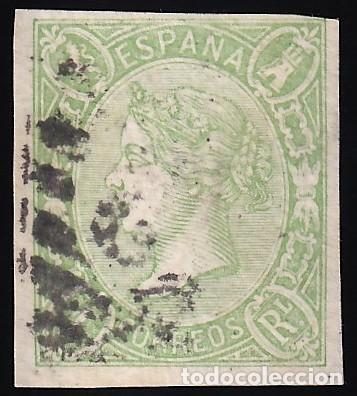 Sellos: ESPA&Ntilde;A, 1865 EDIFIL N&ordm; 72, 1 r. verde.