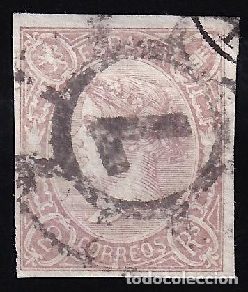 Sellos: ESPA&Ntilde;A, 1865 EDIFIL N&ordm; 73, 2 r. lila.