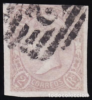 Sellos: ESPA&Ntilde;A, 1865 EDIFIL N&ordm; 73, 2 r. lila.
