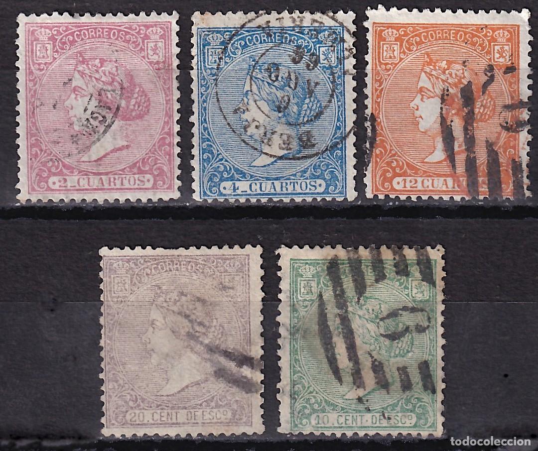 Sellos: ESPA&Ntilde;A, 1866 EDIFIL N&ordm; 80, 81, 82, 84, 85,