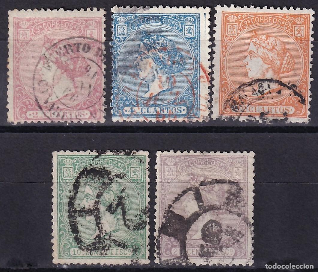 Sellos: ESPA&Ntilde;A, 1866 EDIFIL N&ordm; 80, 81, 82, 84, 85,