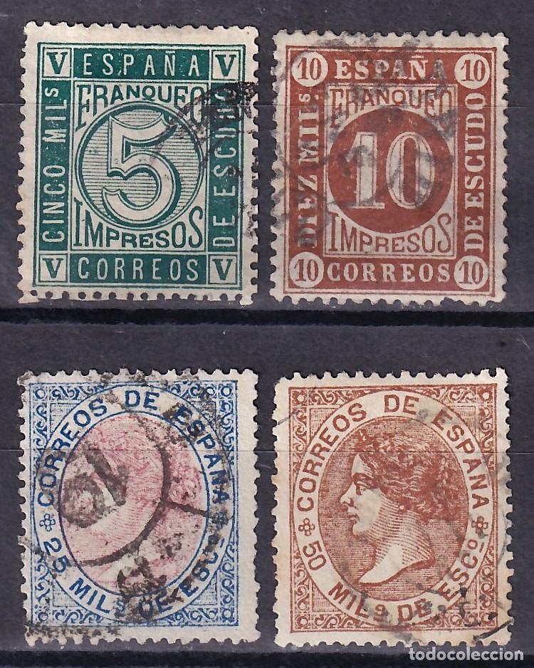 Sellos: ESPA&Ntilde;A, 1867 EDIFIL N&ordm; 93, 94, 95, 96,