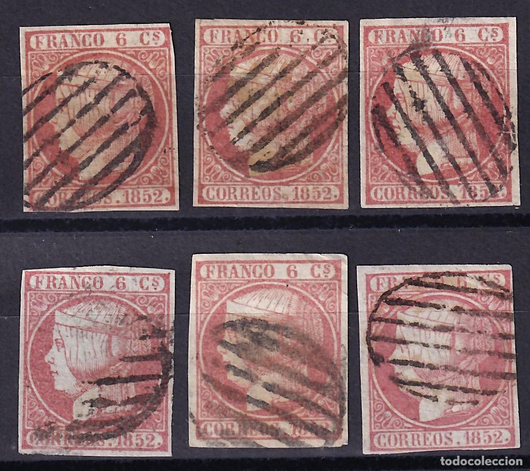 Sellos: ESPA&Ntilde;A, 1852 EDIFIL N&ordm; 12, 6 cu. rosa.