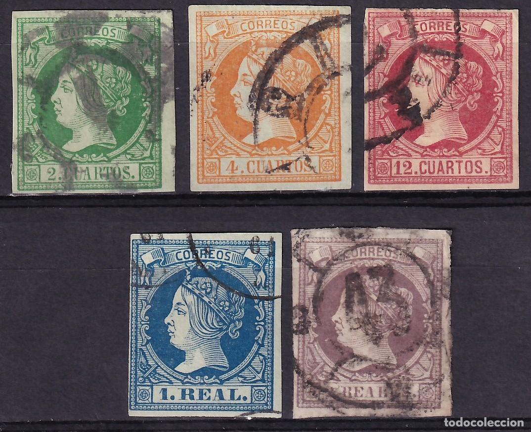 Sellos: ESPA&Ntilde;A, 1860-1861 EDIFIL N&ordm; 51, 52, 53, 55, 56,