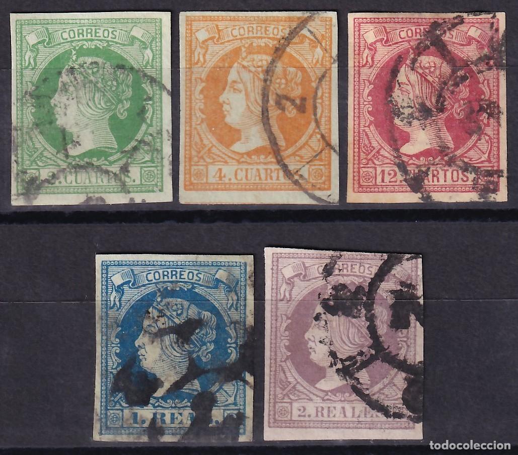 Sellos: ESPA&Ntilde;A, 1860-1861 EDIFIL N&ordm; 51, 52, 53, 55, 56,