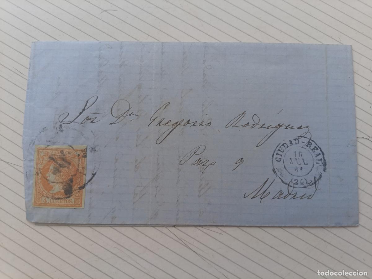 Sellos: CARTA ENTERA, CIUDAD REAL A MADRID 1861