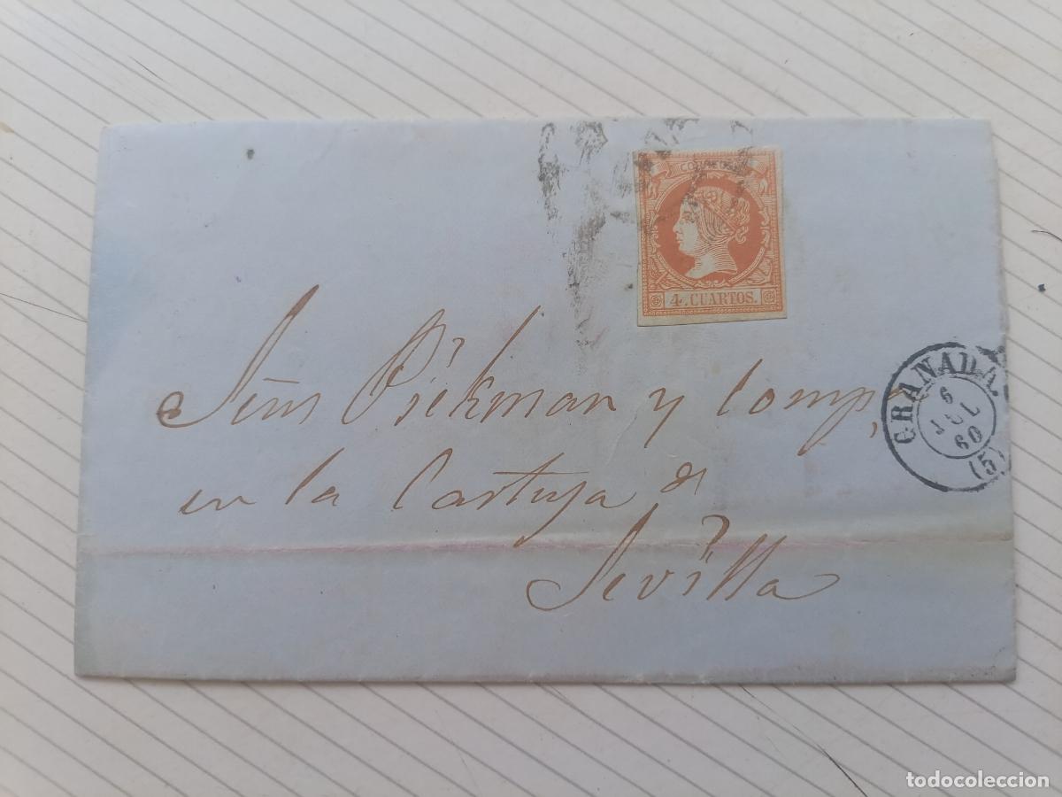 Sellos: CARTA ENTERA, GRANADA A SEVILLA 1860