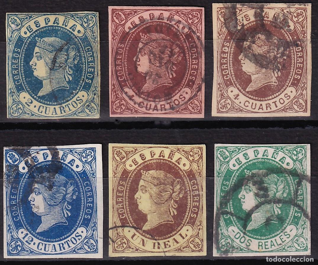 Sellos: ESPA&Ntilde;A, 1862 EDIFIL N&ordm; 57, 58, 58A, 59, 61, 62,